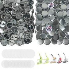 200 Set Button Maker Supplies, Approx. 1.25 In Metal Blank Button Parts with ...