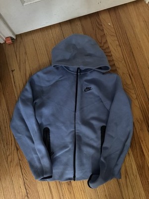 Nike tech Men s Full Zip Hooded Fleece Hoodie and pants , Blue Solid, Size S