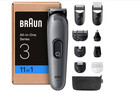 Braun All-in-One Trimmer-Set 3, 11-in-1 Multigroom, Barttrimmer AIO3565, Grau
