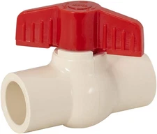 3/4 Inch PVC Slip Ball Valve, White, 48637