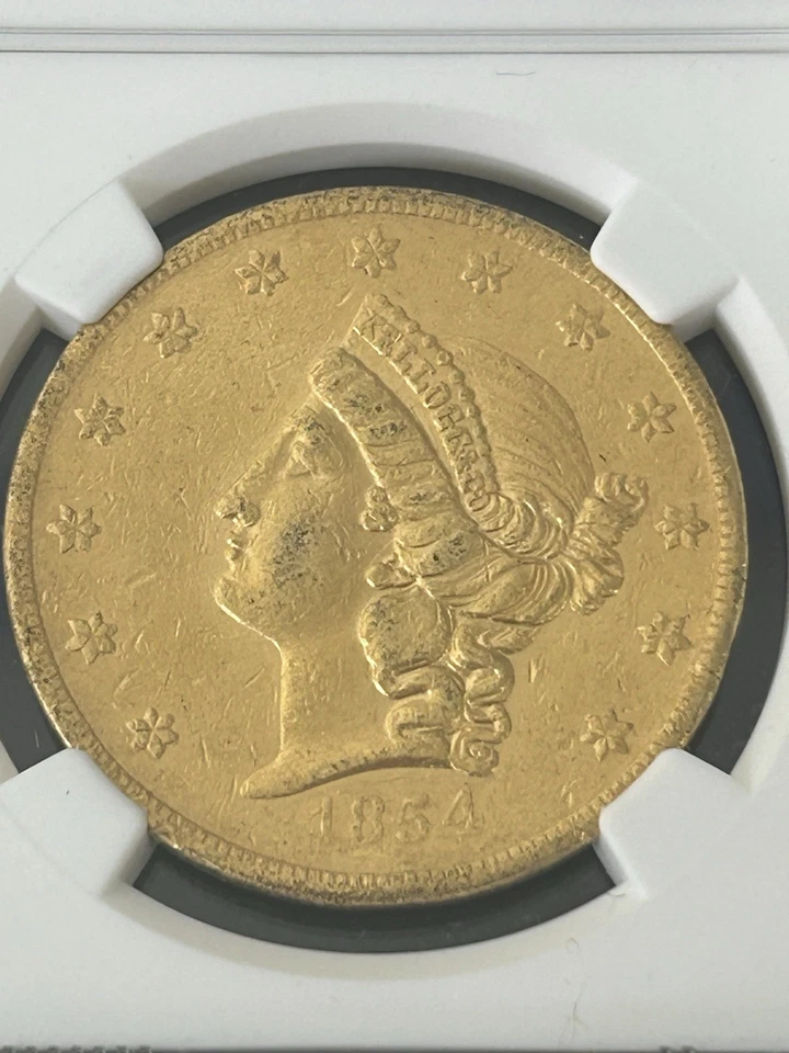 SASA 1854 $20 Oro Kellogg Territorial Oro Ngc Au50 Foto 2 de 4