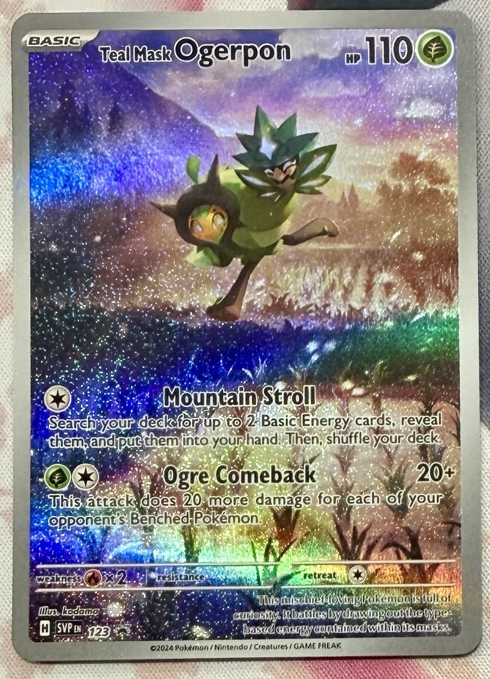 Teal Mask Ogerpon (Illustration Rare) Twilight Masquerade SVP 123 Pokemon Card