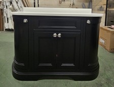 TL2624 BURLINGTON FC1BM F/STANDING 134CM CURVED VANITY UNIT, MATT BLACK & W/TOP