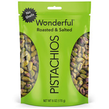 Wonderful Pistachios No Shells Roasted Salted Nuts, 10/6 Ounce Pouch