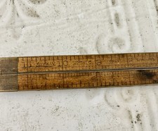 Antique Lufkin No 781 62C Folding Rule Ruler Brass  Boxwood EXC. RARE