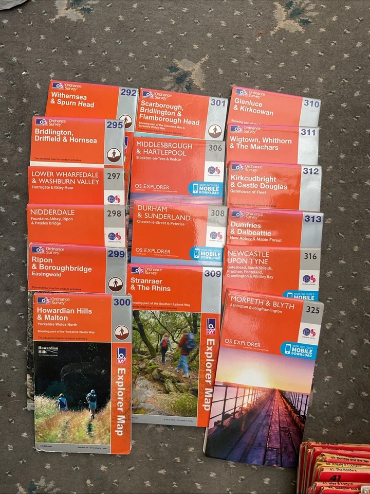 Bundle Ordnance Survey Explorer Maps, Mainly N.E.England - Image 1 of 1
