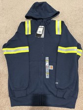 Carhartt Flame-Resistant HighVis Original Fit Midweight Hooded Sweatshirt LARGE