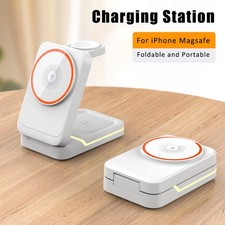 3 in 1 Magnetic Foldable Travel Fast Wireless Charger Stand For Magsafe iPhone