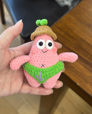 Crochet Patrick Star SpongeBob keychain plushie Amigurumi Stuffed Anime Doll