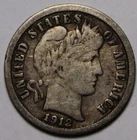 United States 1912-P Barber Dime  (C569)
