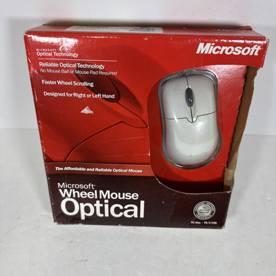 Microsoft Wheel Mouse Optical Mouse PC/MAC USB PS2 0302 X08-7117A  NEW