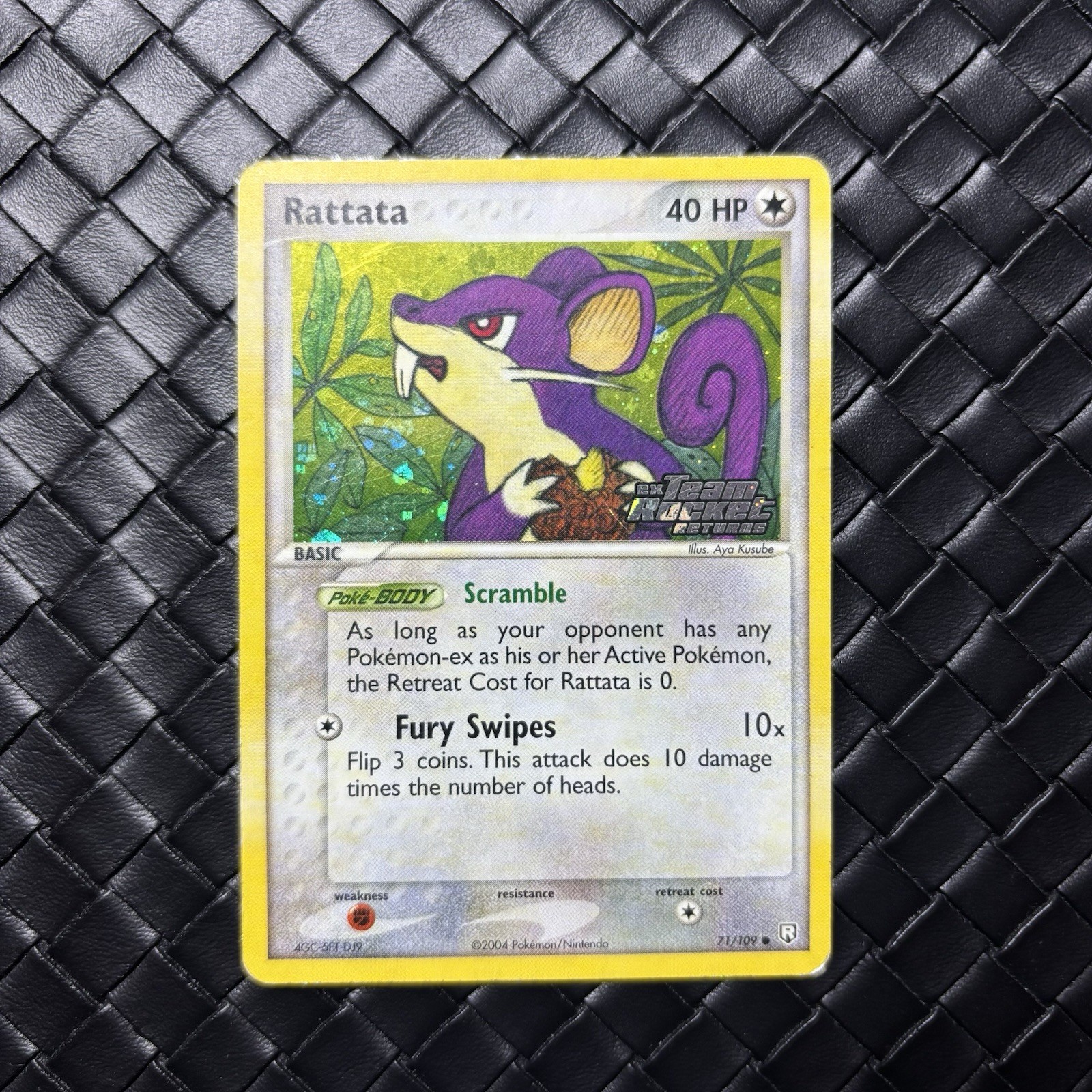 Rattata 71/109 [MP] Reverse Holo Stamped Swirl Team Rocket Returns Pokemon Card