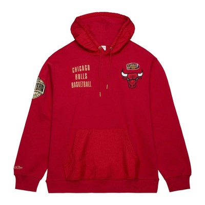 Chicago Bulls NBA Mitchell & Ness Team OG 2.0 Fleece Hoodie Rot-XL