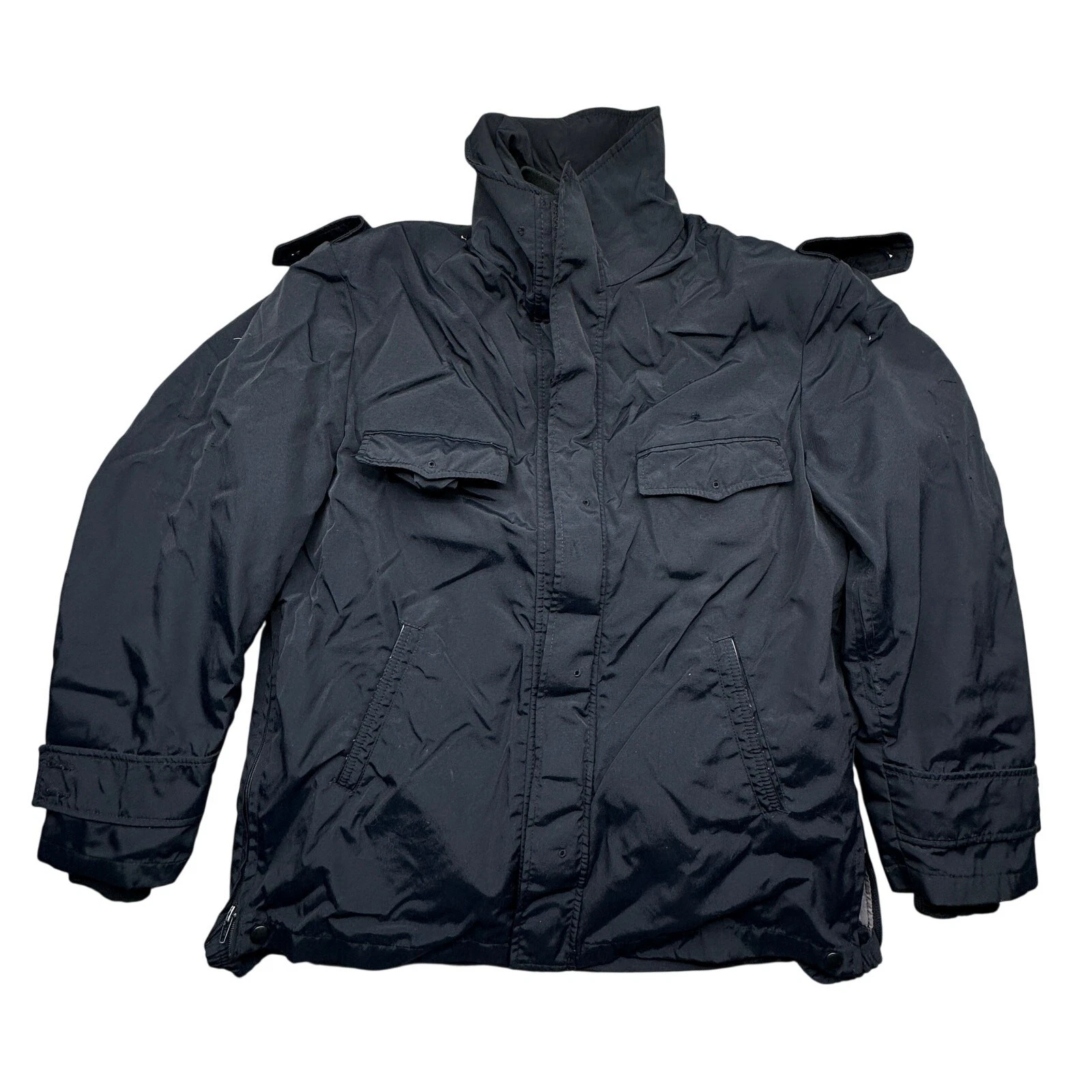 Blauer Thermolite Insulated Bomber Jacket Zip Mens Medium Black Removable Liner