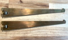 Lot of 20 Vintage Kason Steel Shelf Brackets Twist Lock Brass Finish USA 13"