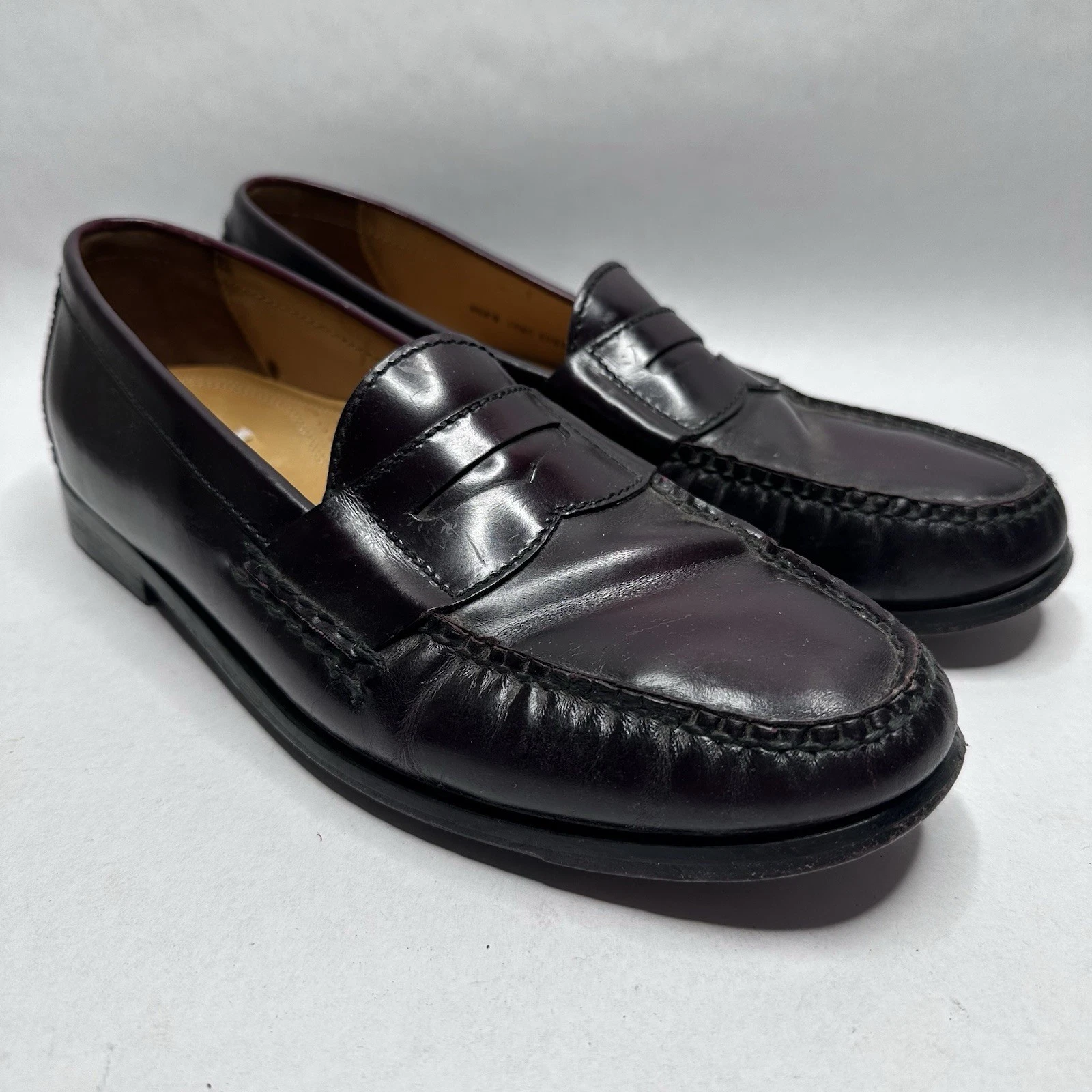 Mocassini Cole Haan da uomo 10 5 N bordeaux penny NikeAir scarpe eleganti in pelle C06591