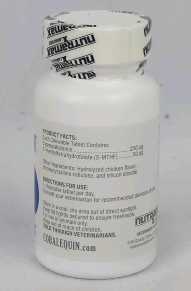 Nutramax Cobalequin B12 Supplement for Cats and Small Dogs - 45 Count - Image 2 of 3