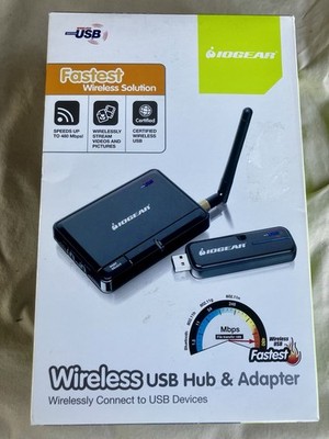 Iogear Wireless 4-port Usb Hub Missing Adapter Guwh104kit Guwh104 Tested Read