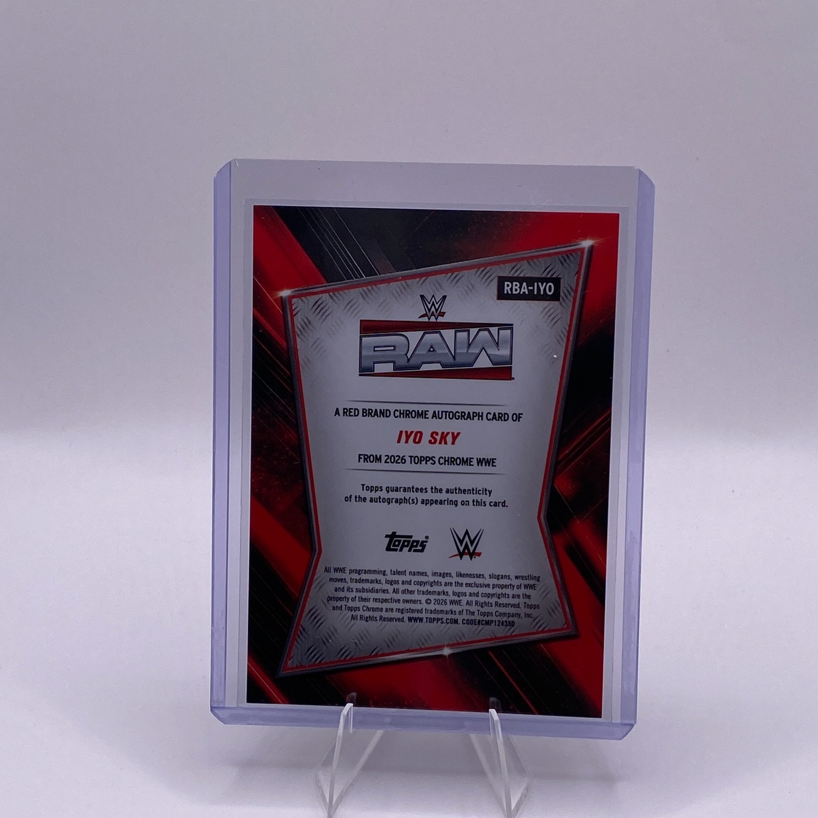 Iyo Sky Red Geometric /5 Red Brand Autographs 2026 Topps Chrome WWE #RBA-IYO view 2