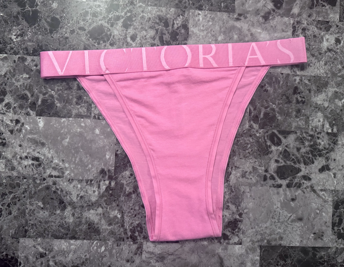 NWT VICTORIA'S SECRET PINK THICK LOGO BAND FRENCH CUT HIGH LEG