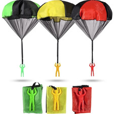 3pcs Tangle-Free Parachute Toys for Kids Outdoor Throw  Fly Parachute - NEW