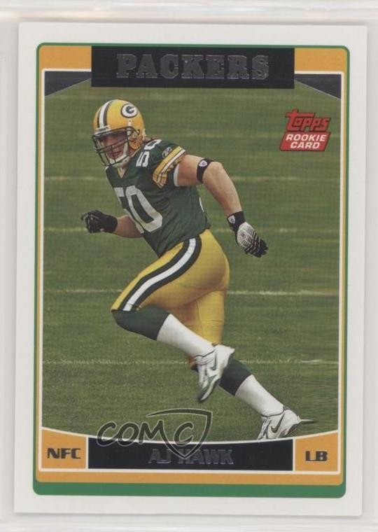 2006 Topps Green Bay Packers AJ Hawk #GB6 Rookie RC 0s5