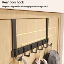 1pc Over Door Hook Rack – 6-Hook Organizer for Clothes, Towels & Hats - NEW