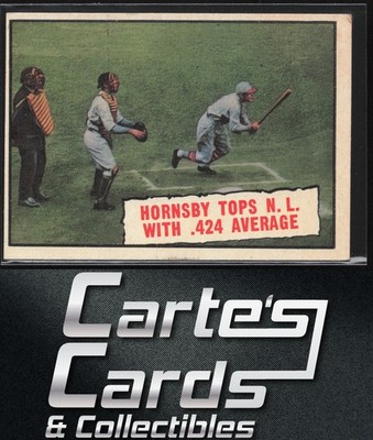 Rogers Hornsby 1961 Topps #404 Baseball Thrills Tops NL With .424 Average