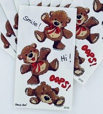 Ten Vintage Suzy  s Zoo Boof Bear Smile Hi Oops Collectible Sticker Lot.