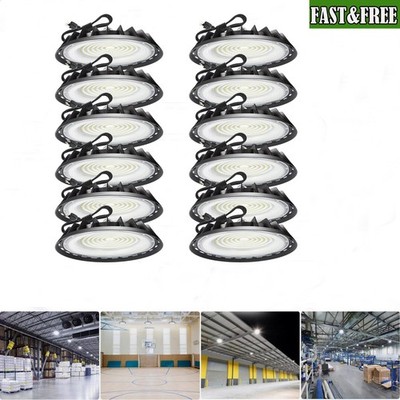 12 Pack 200W UFO Led High Bay Light Industrial Commercial Warehouse Garage Light