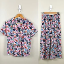 Kate Spade Sz Sm Floral 2 pc Pajamas Sleepwear Short Sleeves Colorful