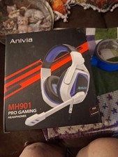 Anivia Pro Gaming Headphones White Blue MH901 with Mic Great Gift For The Gamer