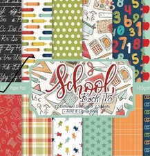 Back To School Craft Paper Pack 6"x 6" 12 designs x 2 sheets Cardstock