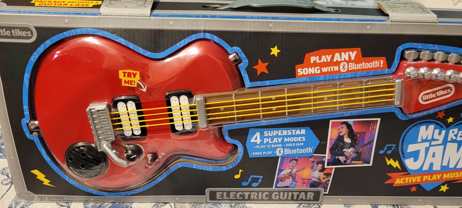 Little Tikes My Real Jam Electric Guitar Toy Guitar With Case and Strap