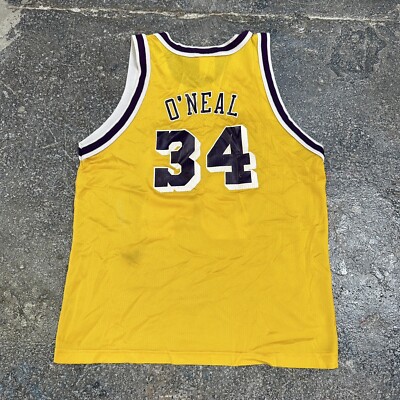 Vintage Champion Lakers Jersey Youth Shaq NBA 90s #34 Size L 14-16