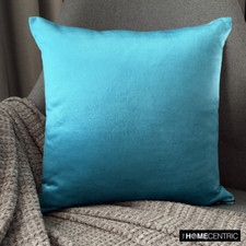 Double Side, Linen Top Zipper Throw Pillow Cover - Velvet Teal Jules