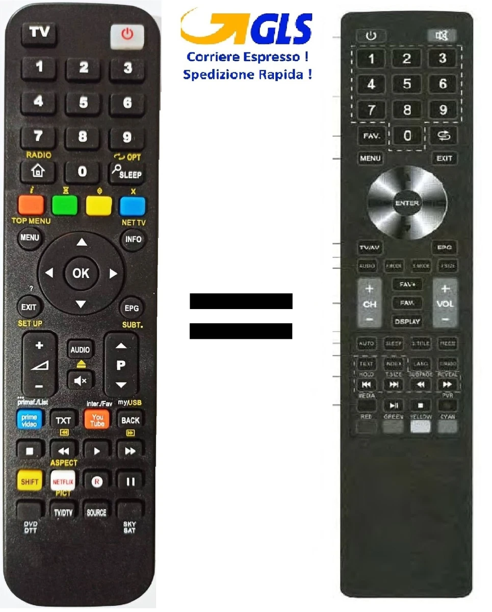 Telecomando Di Ricambio Per TV THES LTW26W80K, Funzione Originale, Batterie AAA Non Incluse, Consegna Rapida