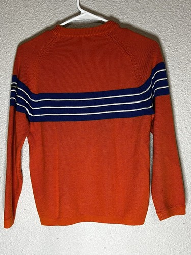 Vintage Abercrombie & Fitch Boys Med Orange Cotton Knit Sweater - Picture 2 of 9