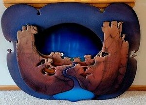 2000 Artist Signed TOM KRUEGER Landscape WALL MURAL #1/1 OOAK 46"X38" JUMBO