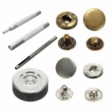 12mm Press Studs Snap Fasteners Poppers Sewing Clothing Buttons Craft 15 Sets