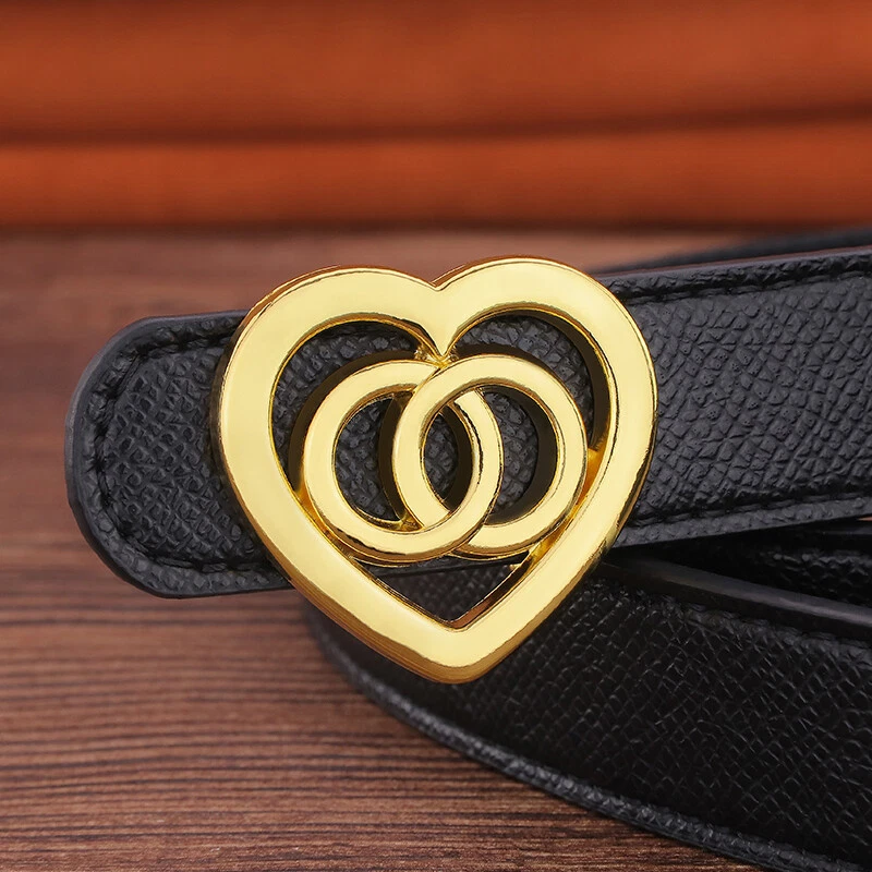 New Luxury Designer Belt Women Belts Heart Slide Buckle Waist Strap for  Jeans