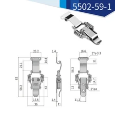 304 Stainless Steel Compression Spring Draw Toggle Latch Clamp 82mm 2Pcs