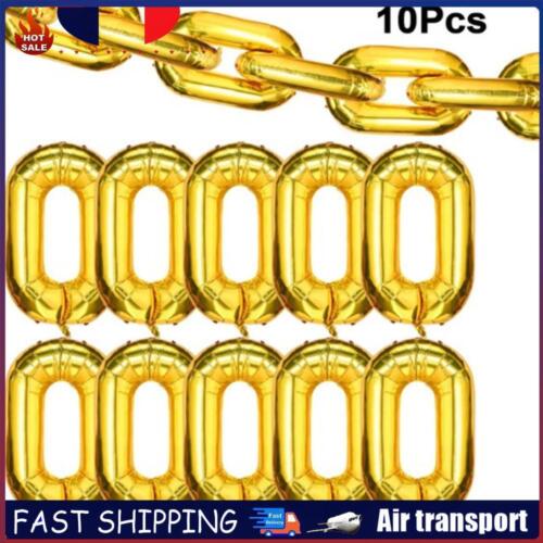 50pcs 80s 90s 16 inch Inflatable Gold Chains Prop Birthday Supplies (04) FR - Photo 1/7