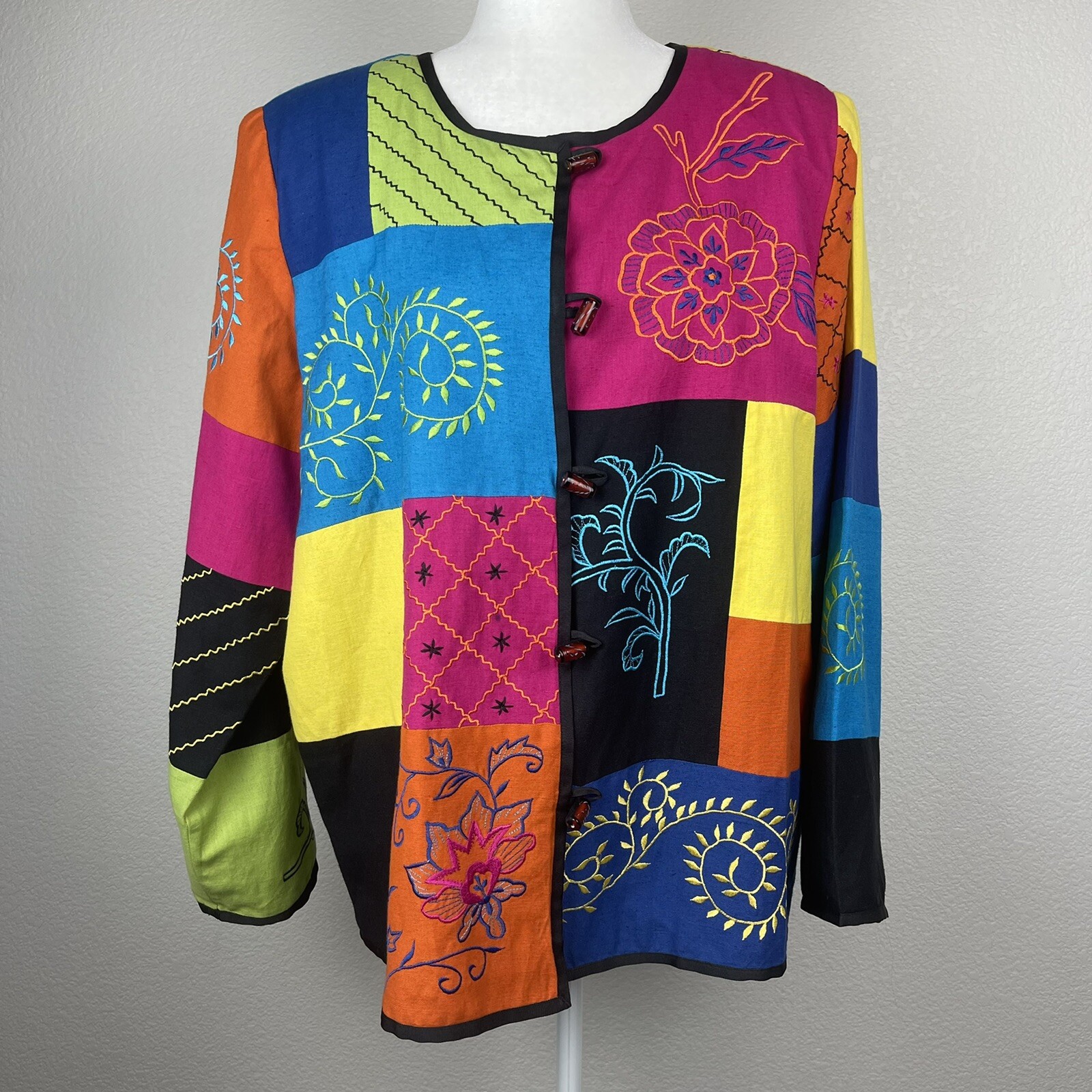 Indigo Moon Multi Colored Mix Patchwork Pattern F… - image 1