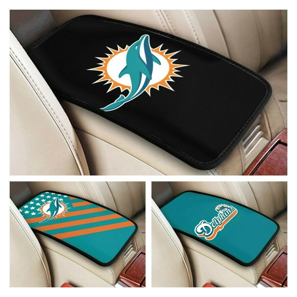 Miami Dolphins Car Armrest Pads