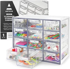 Desk Drawer Organizer, Multipurpose 12-Drawer Cabinet