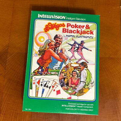 1979 Vintage Las Vegas POKER & BLACKJACK w/ Box MATTEL INTELLIVISION Video Game