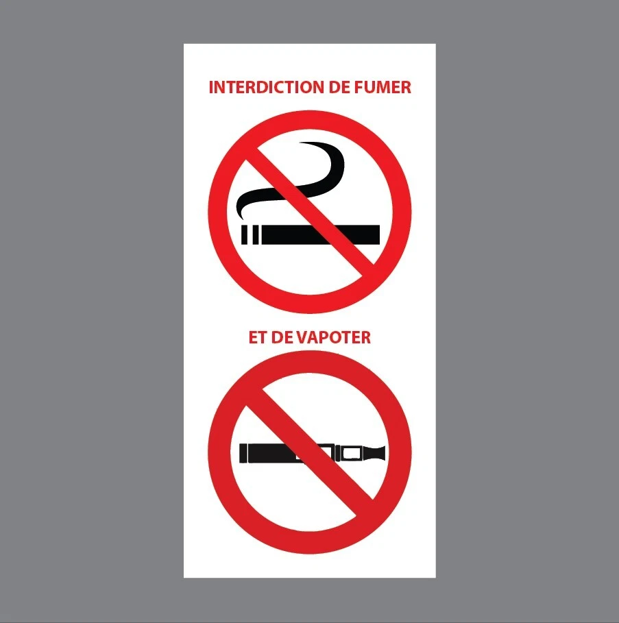 Sticker autocollant Signalétique interdit de fumer et de vapoter - Photo 1/1