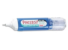 ZL31-W Pentel Presto! Jumbo Correction Pen, White Ink, Needle Point, Pack of 12