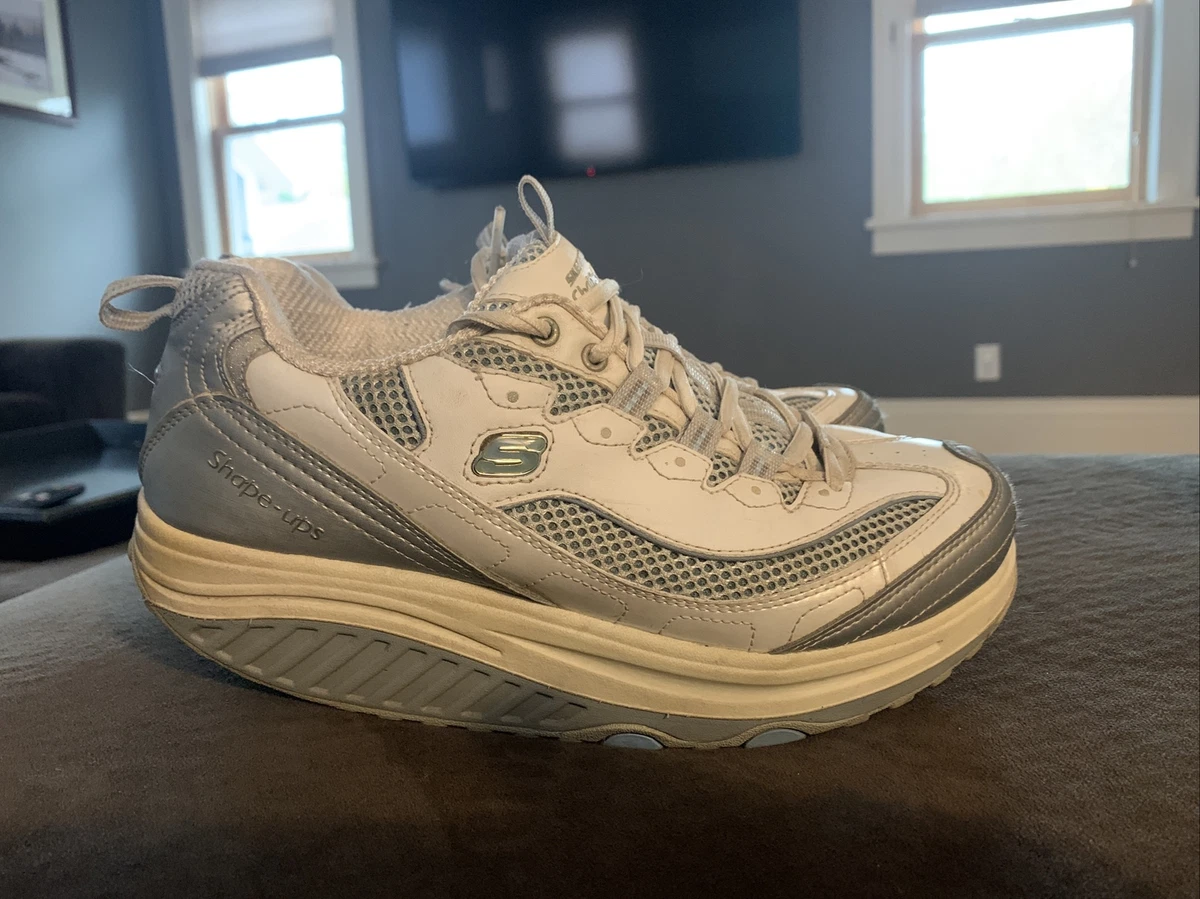 SKECHERS Shape Ups Women's Fitness Walking Sneakers Shoes Size 8.5 White